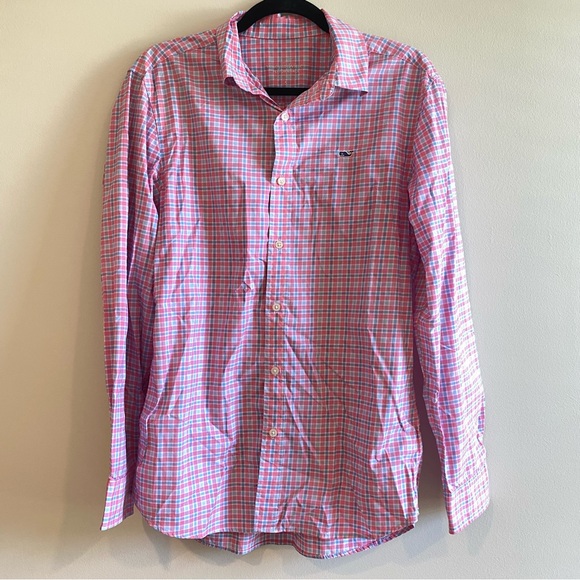 Vineyard Vines Pink Performance Classic fit Whale Shirt button down - Picture 1 of 4